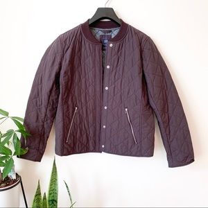 Gap | Maroon Quilted Bomber Jacket